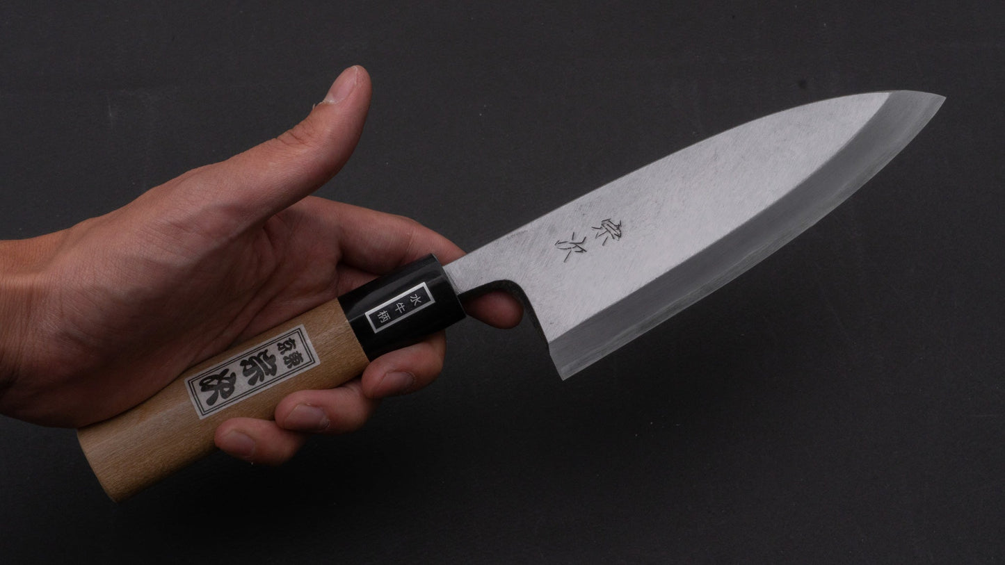 Morihei Munetsugu White #2 Deba 150mm Ho Wood Handle | HITOHIRA