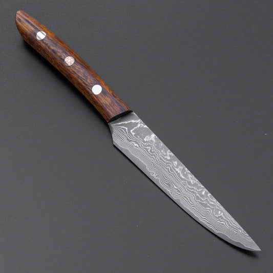 Hitohira Saji Damascus PM Table Knife 120mm Ironwood Handle | HITOHIRA