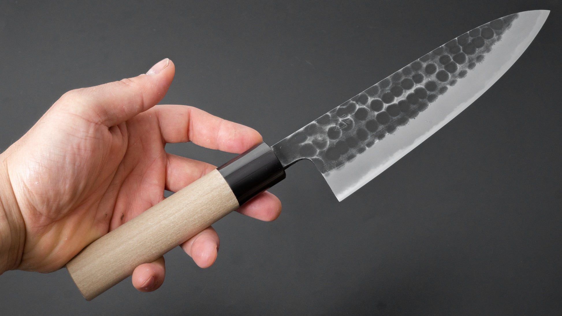 Hitohira Hinode Tsuchime White #2 Gyuto 180mm Ho Wood Handle - HITOHIRA