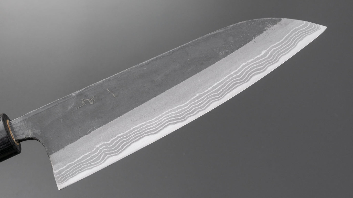 Hitohira HS White #2 Damascus Santoku 170mm Maple Handle | HITOHIRA