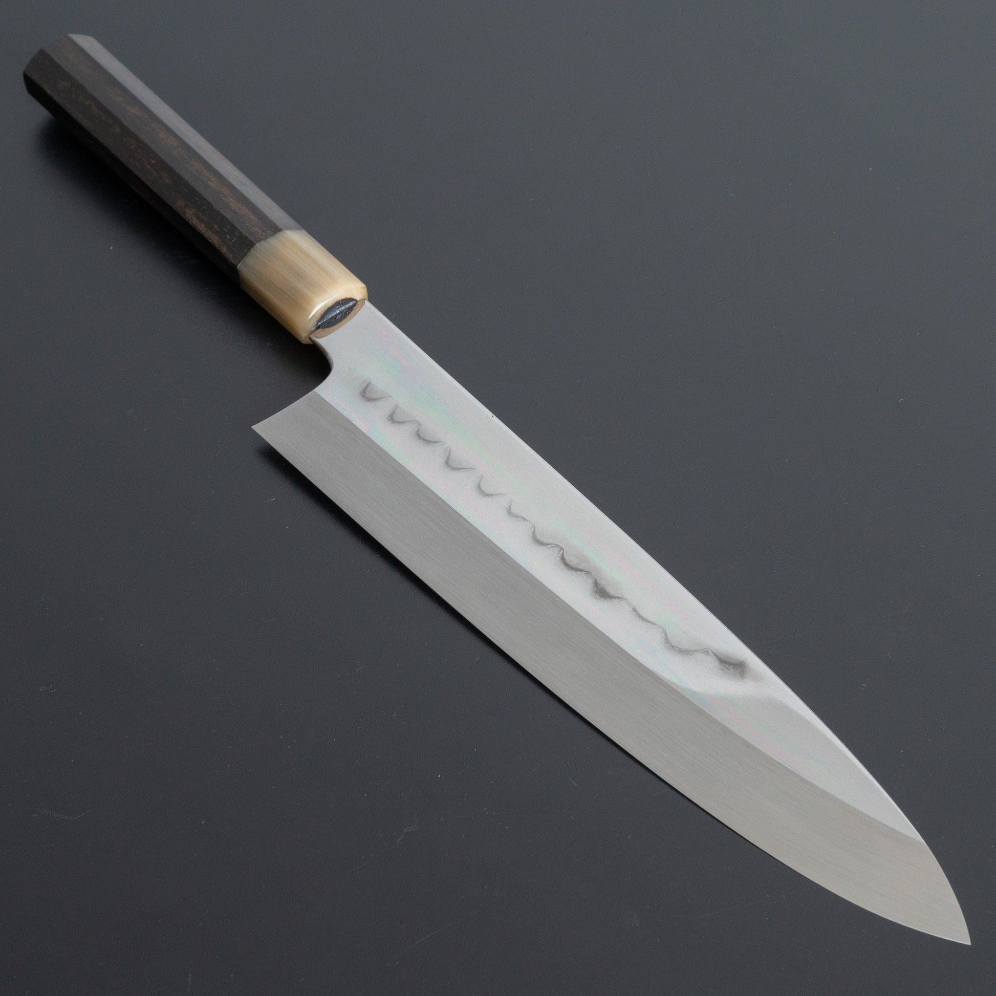 Hitohira Togashi Kambei White #1 Mizu Honyaki Gyuto 240mm Taihei Ebony Handle (Limited/ Saya/ #010) - HITOHIRA