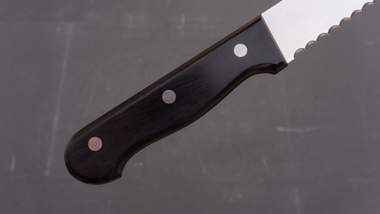 Hitohira Mumei Stainless Bread Knife 300mm Pakka Handle | HITOHIRA