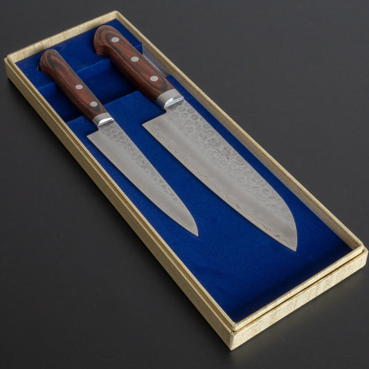 Hitohira Imojiya HG Tsuchime Knife Set (Petty 135mm & Gyuto 180mm) - HITOHIRA