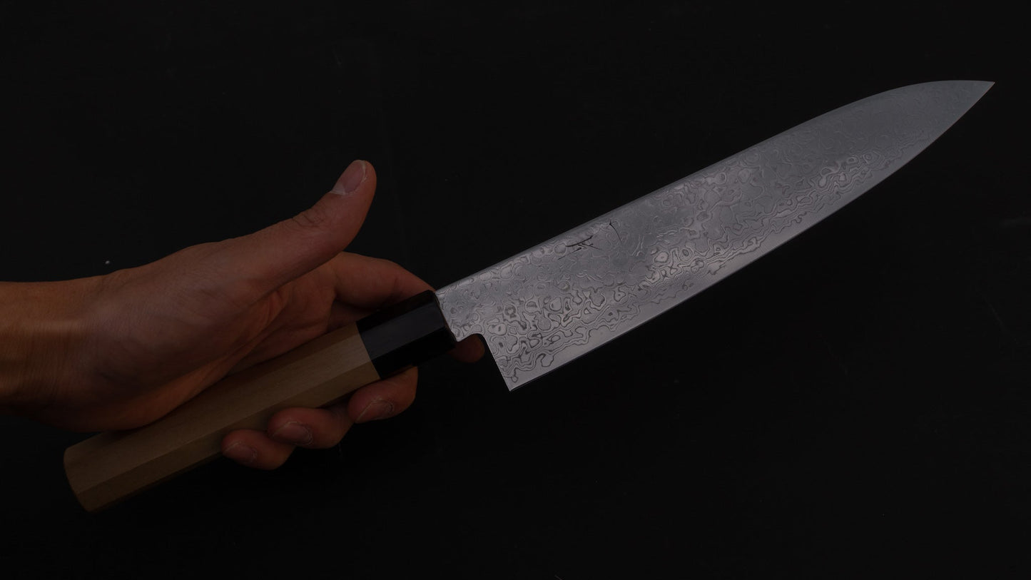 Hitohira HG Damascus Gyuto 210mm Ho Wood Handle | HITOHIRA