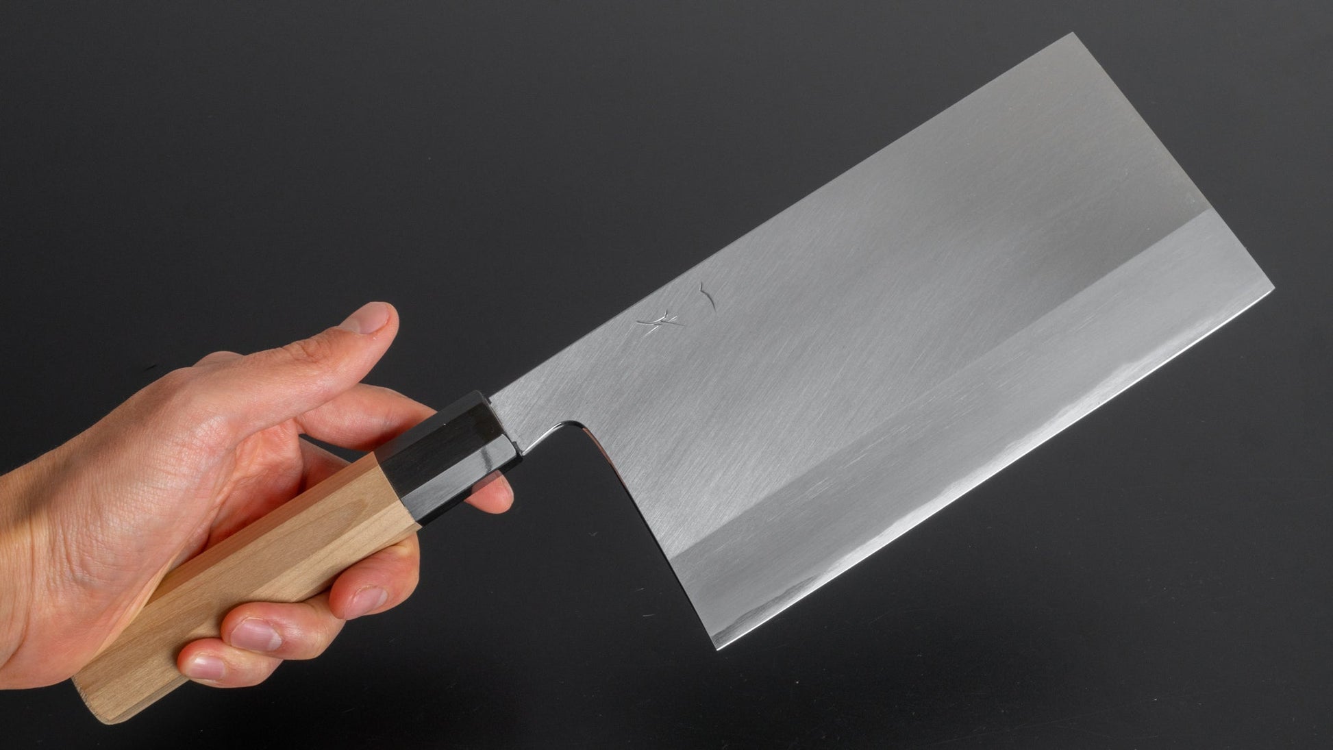 Hitohira Togashi White #1 Stainless Clad Migaki Chinese Cleaver 180mm Ho Wood Handle - HITOHIRA