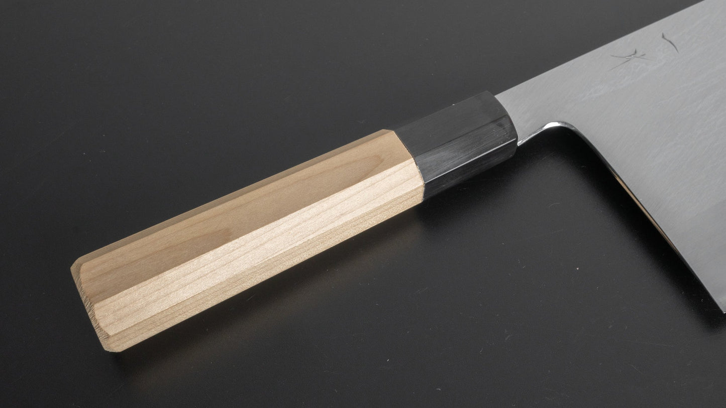 Hitohira Togashi White #1 Stainless Clad Migaki Chinese Cleaver 180mm Ho Wood Handle - HITOHIRA