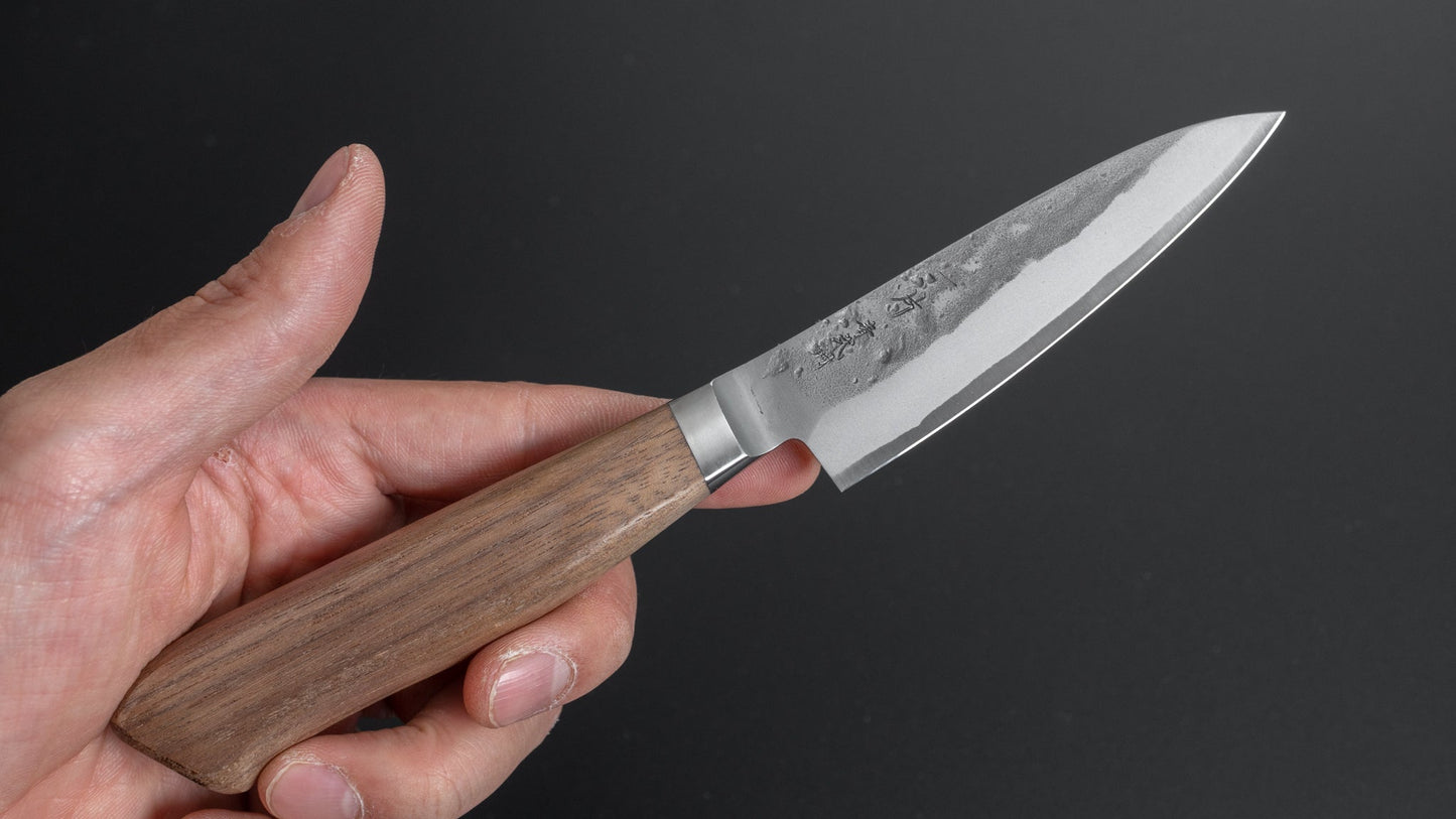 Hitohira TD Blue #2 Stainless Clad Nashiji Yo Paring 90mm Walnut Handle - HITOHIRA