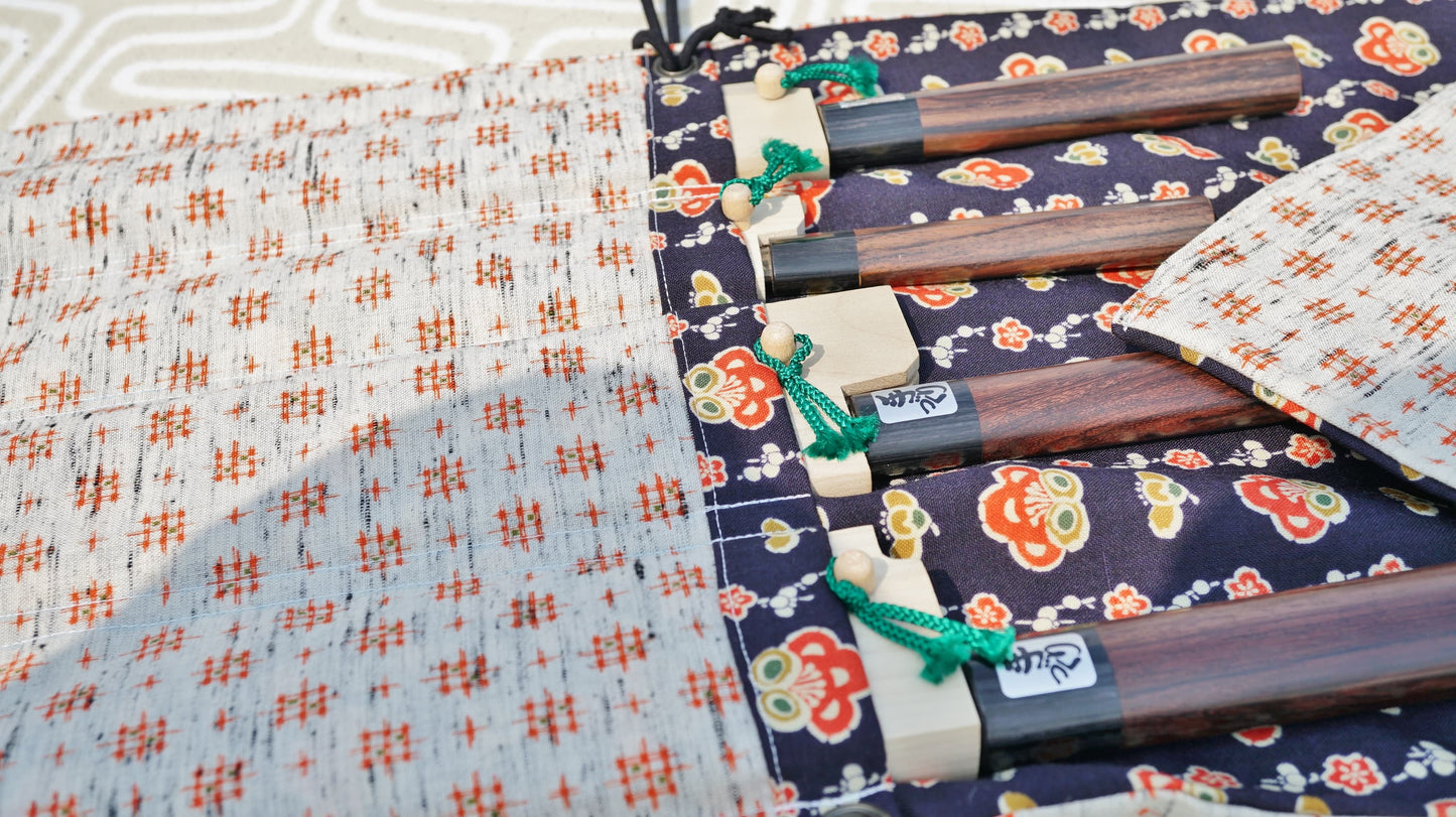 Hitohira Kimono Knife Roll Small (4 Pocket) - HITOHIRA