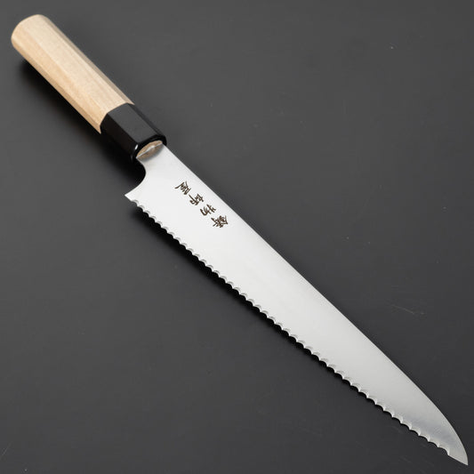 Hitohira Imojiya TH Stainless Bread Knife 240mm Ho Wood Handle (Wa) - HITOHIRA