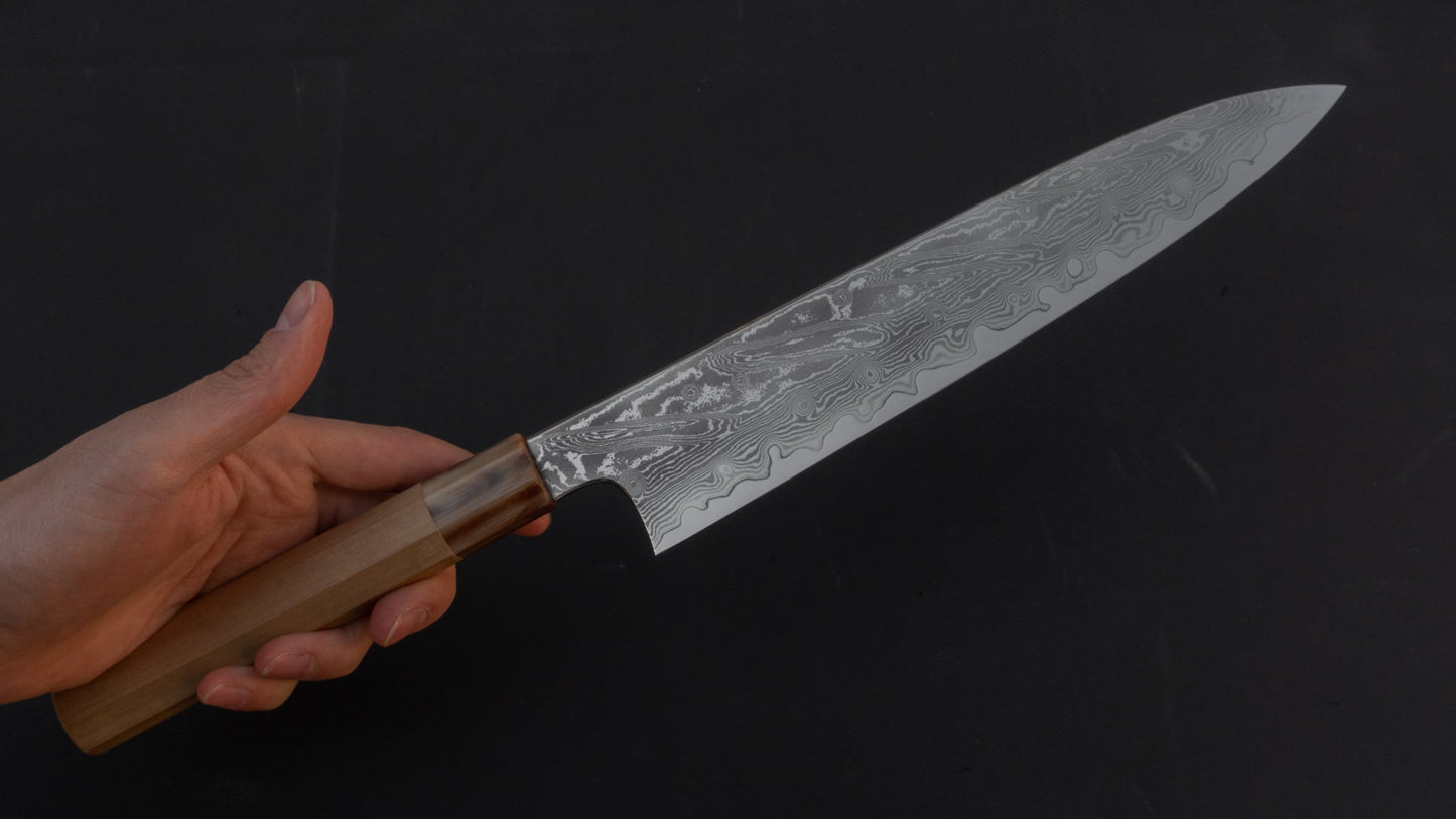 Tsubaya Tamame Forged VG10 Damascus Gyuto 240mm Ho Wood Handle | HITOHIRA