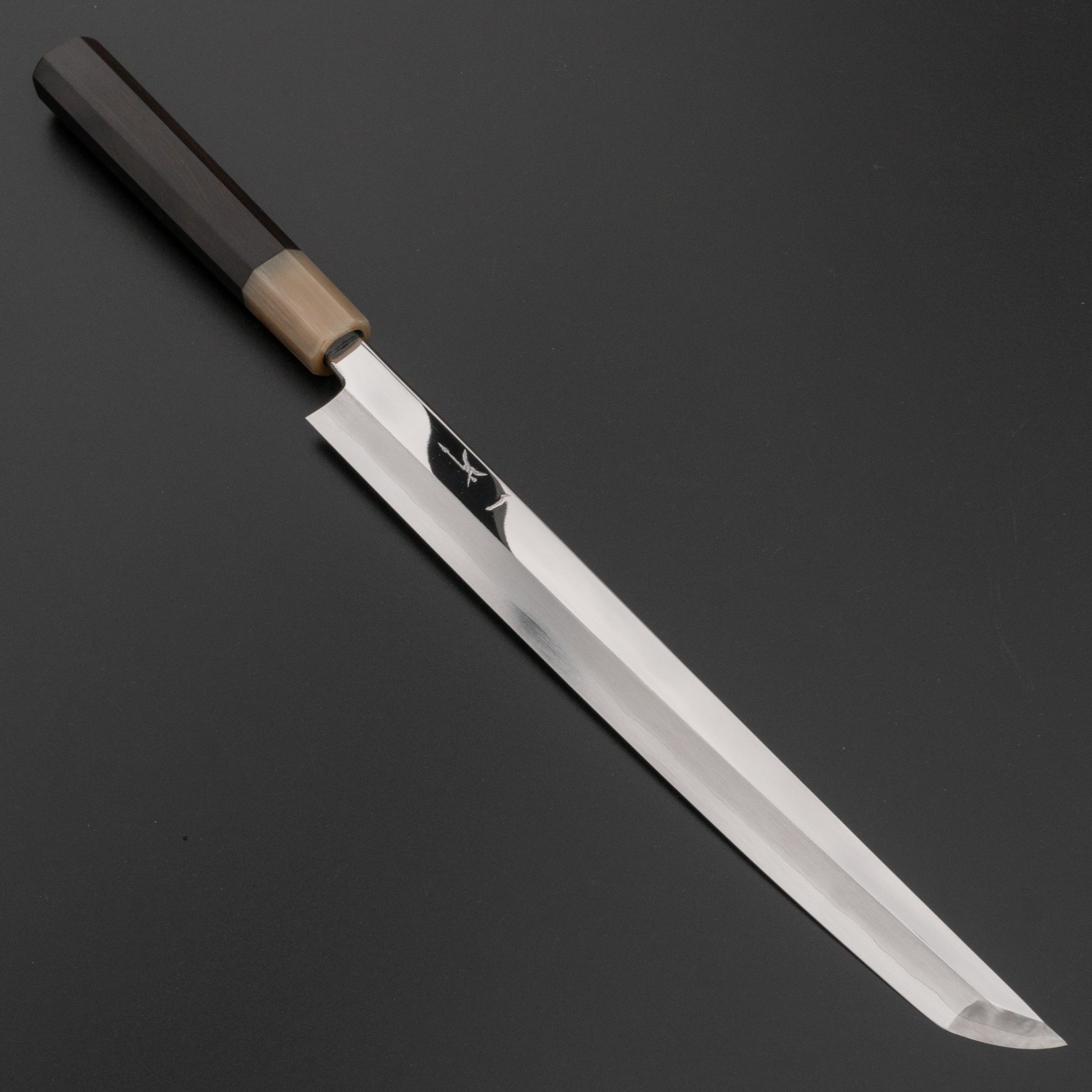 Hitohira Kikuchiyo Mosuke Silver #3 Sakimaru Takobiki 270mm Ebony Handle (Saya/ Mirror Polished) - HITOHIRA