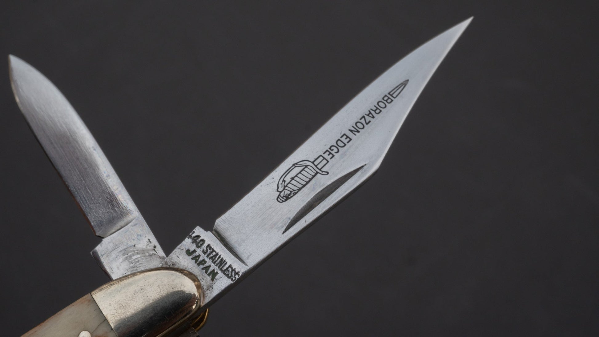 Borazon Edge NOS 2 Blade Folding Knife 50mm/ 35mm (with Sheath) | HITOHIRA