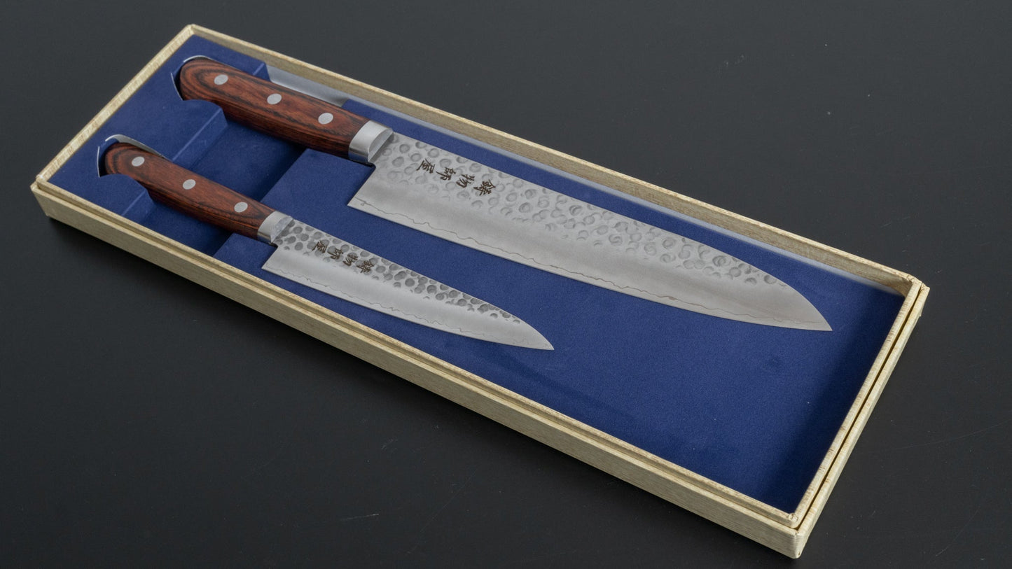 Hitohira Imojiya HG Tsuchime Knife Set (Petty 135mm & Gyuto 210mm) - HITOHIRA