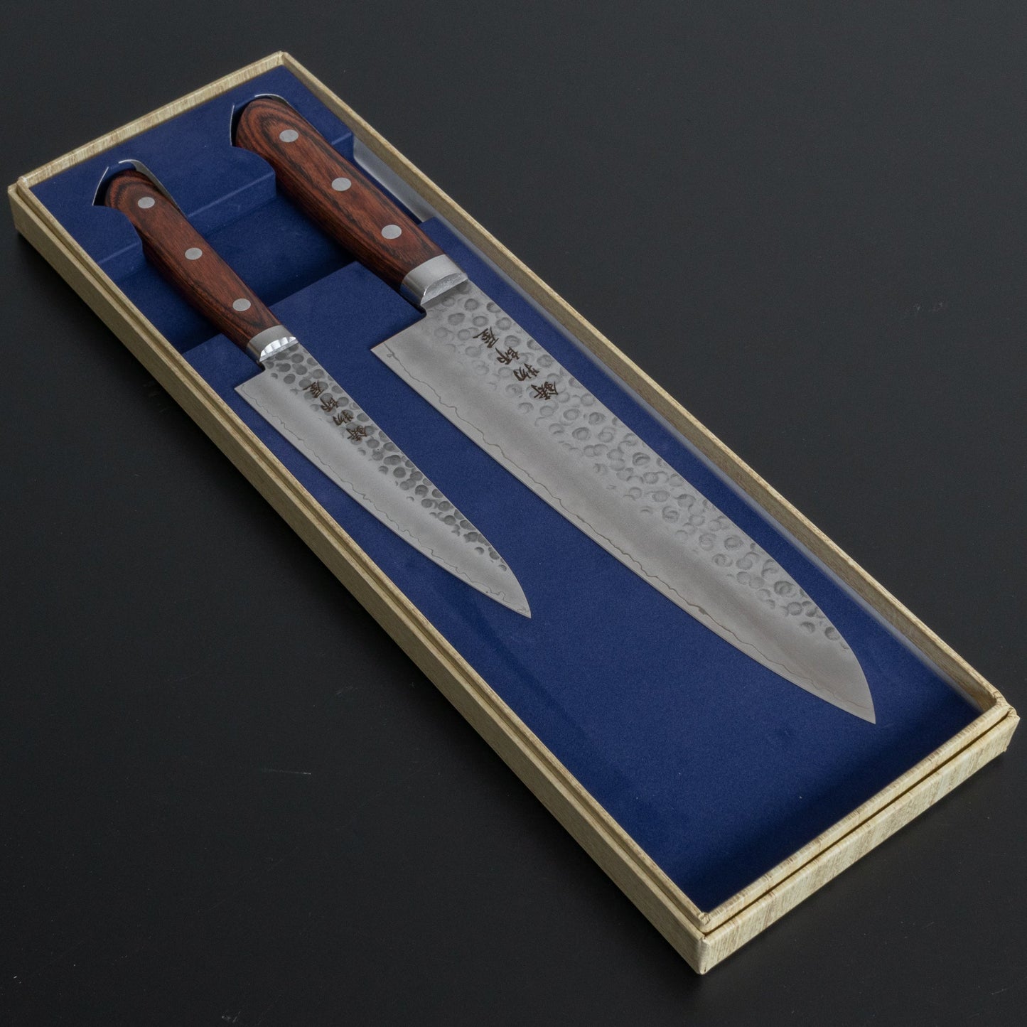 Hitohira Imojiya HG Tsuchime Knife Set (Petty 135mm & Gyuto 210mm) - HITOHIRA