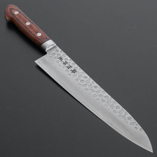 Hitohira Imojiya HG Tsuchime Gyuto 210mm Imitation Mahogany Handle - HITOHIRA