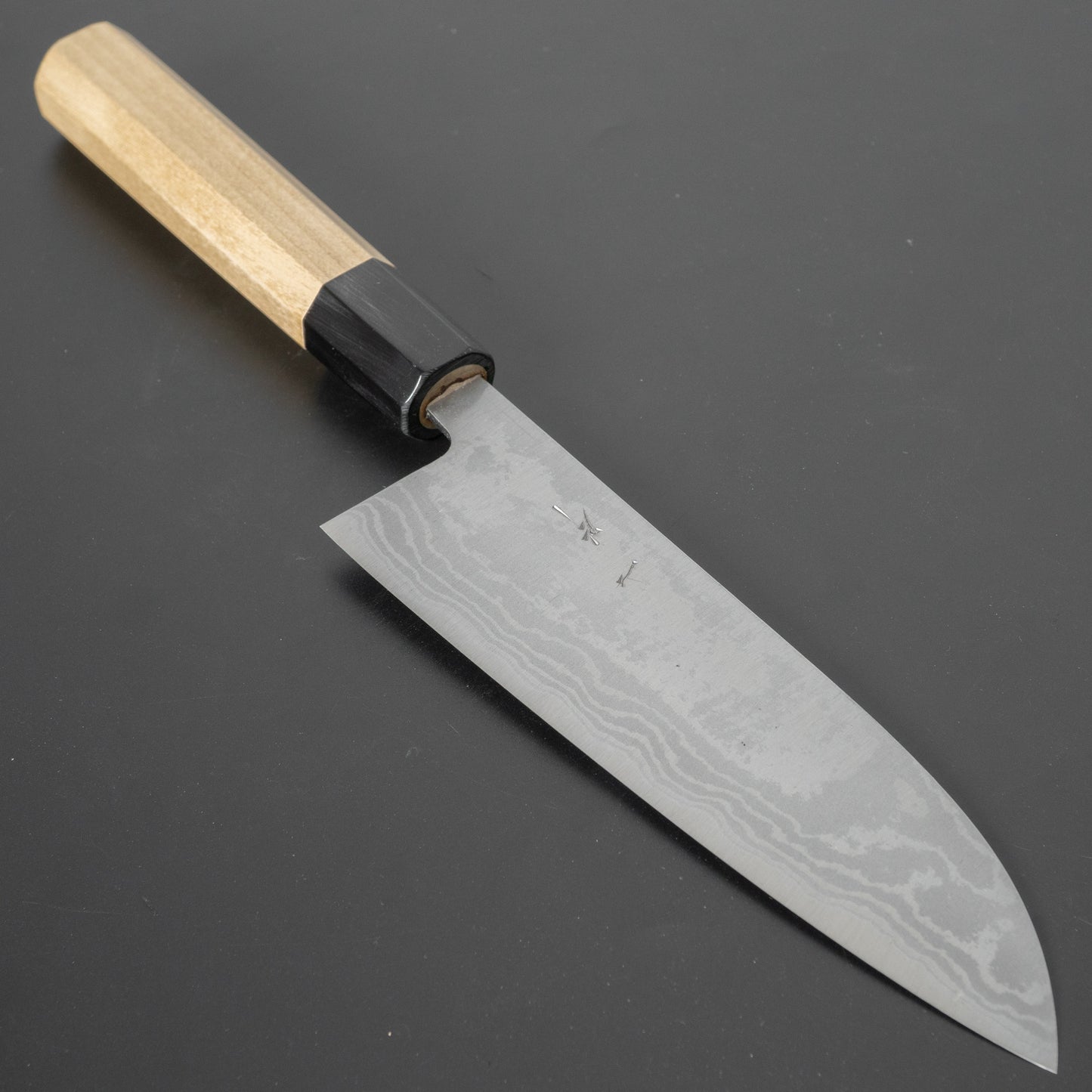 Hitohira GR Blue #2 Damascus Santoku 165mm Ho Wood Handle - HITOHIRA