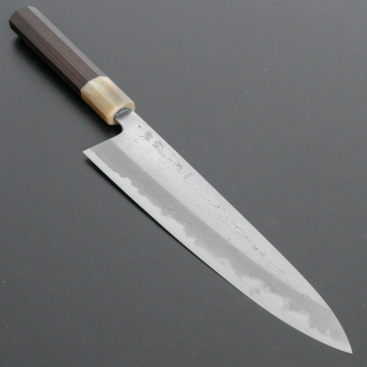 Hitohira Tanaka Kyuzo Blue #1 Watetsu Migaki Gyuto 240mm Taihei Makassar Ebony Handle (#001/ Saya) - HITOHIRA