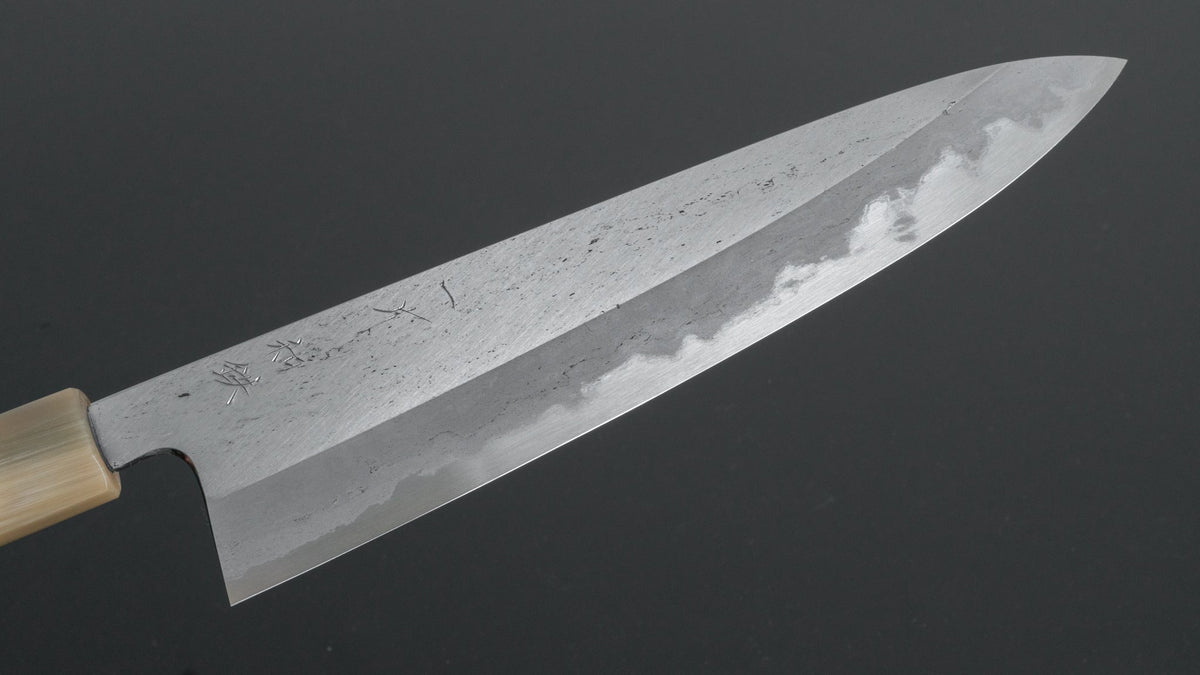 Hitohira Tanaka Kyuzo Blue #1 Watetsu Migaki Gyuto 240mm Taihei Makassar Ebony Handle (#001/ Saya) - HITOHIRA