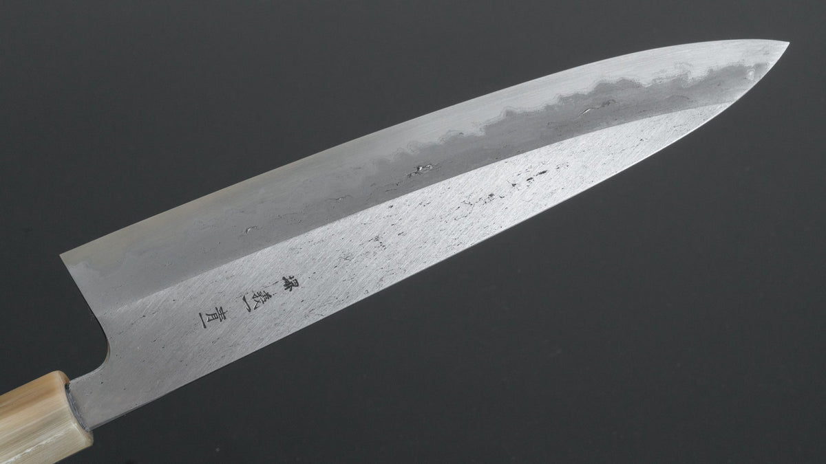 Hitohira Tanaka Kyuzo Blue #1 Watetsu Migaki Gyuto 240mm Taihei Makassar Ebony Handle (#001/ Saya) - HITOHIRA