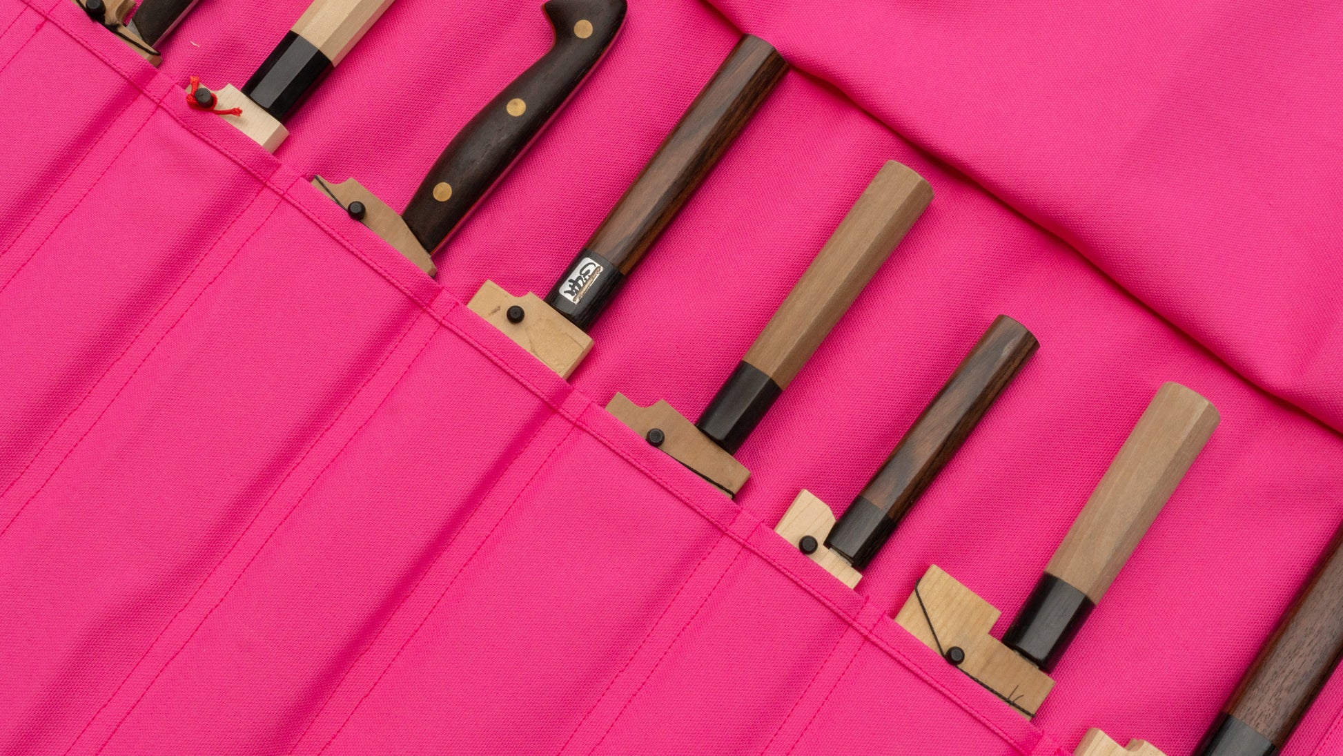 HI-CONDITION Hanpu Canvas 9 Pockets Knife Roll Candy Pink - HITOHIRA