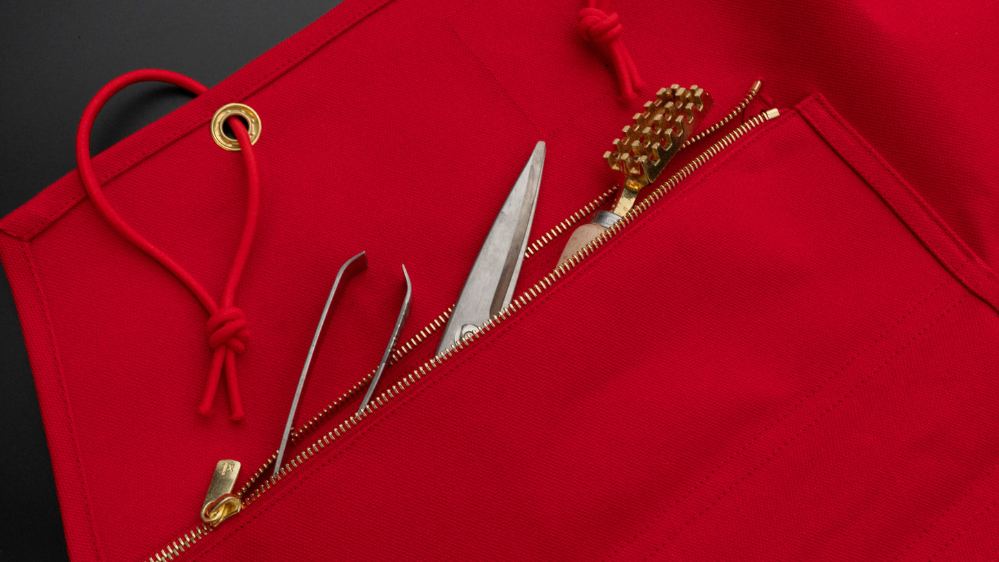HI-CONDITION Hanpu Canvas 9 Pockets Knife Roll Red - HITOHIRA