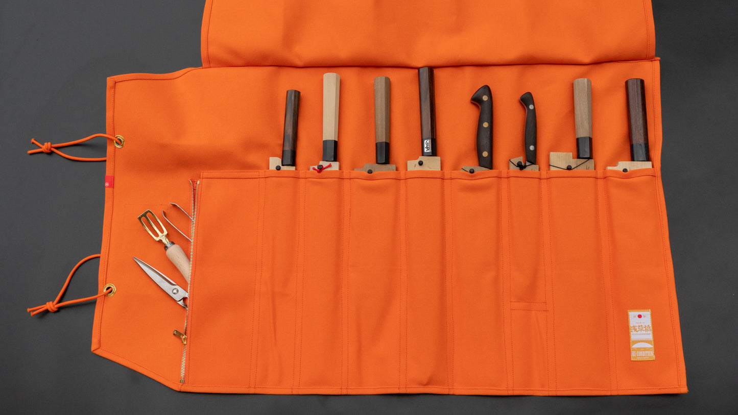 HI-CONDITION Hanpu Canvas 9 Pockets Knife Roll Orange - HITOHIRA