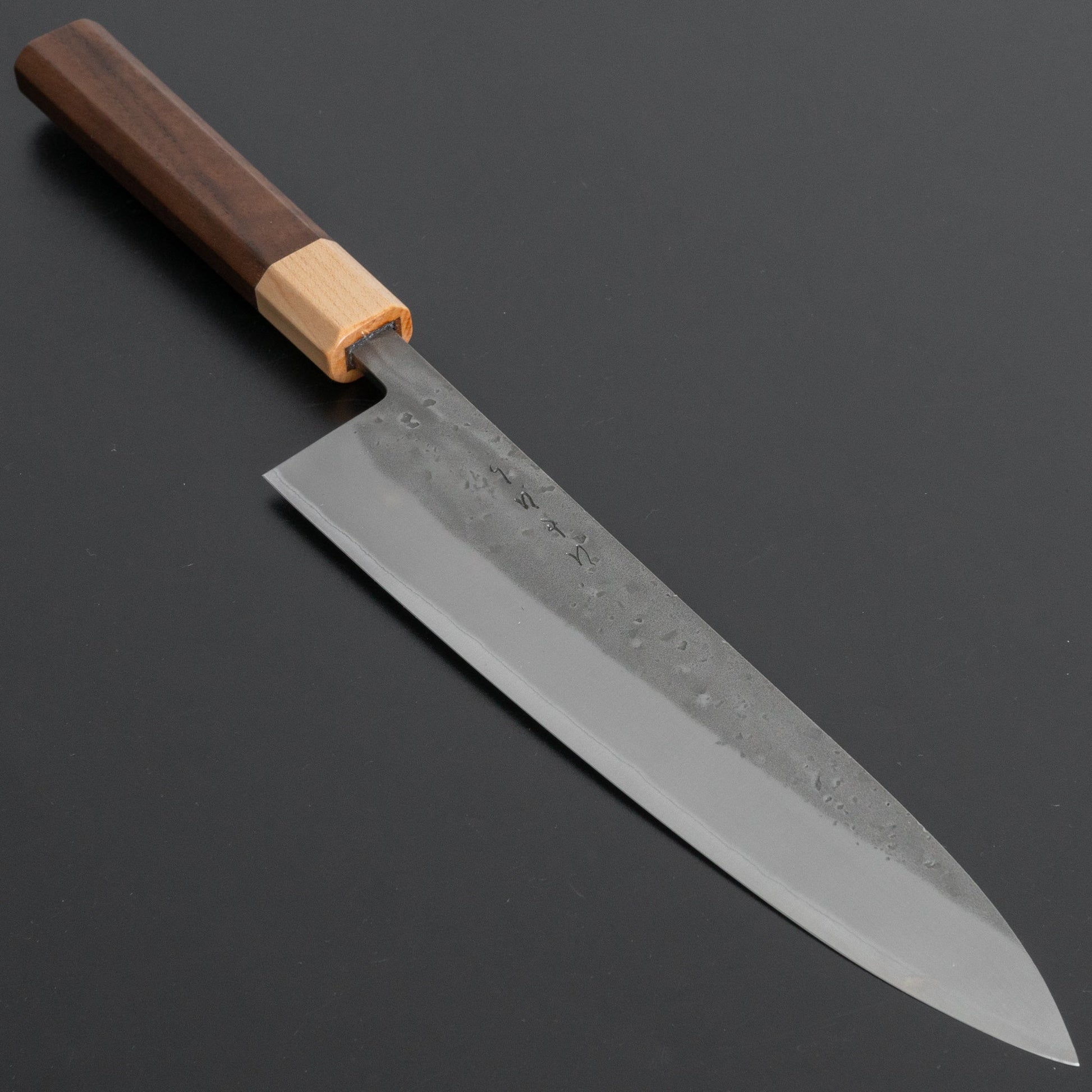 Hitohira TD Blue #2 Stainless Clad Nashiji Gyuto 210mm Walnut Handle - HITOHIRA