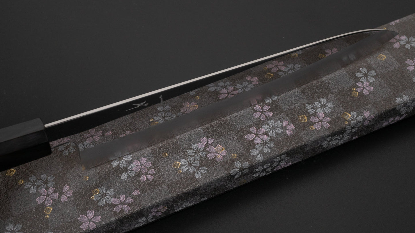 Hitohira Kikuchiyo Kyuzo Silver #3 Migaki Gyuto 240mm Ebony Handle (Mirror Polished/ Saya) | HITOHIRA