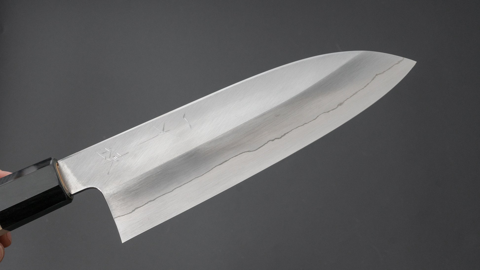 Hitohira Kikuchiyo Ren Silver #3 Santoku 180mm Ho Wood Handle - HITOHIRA