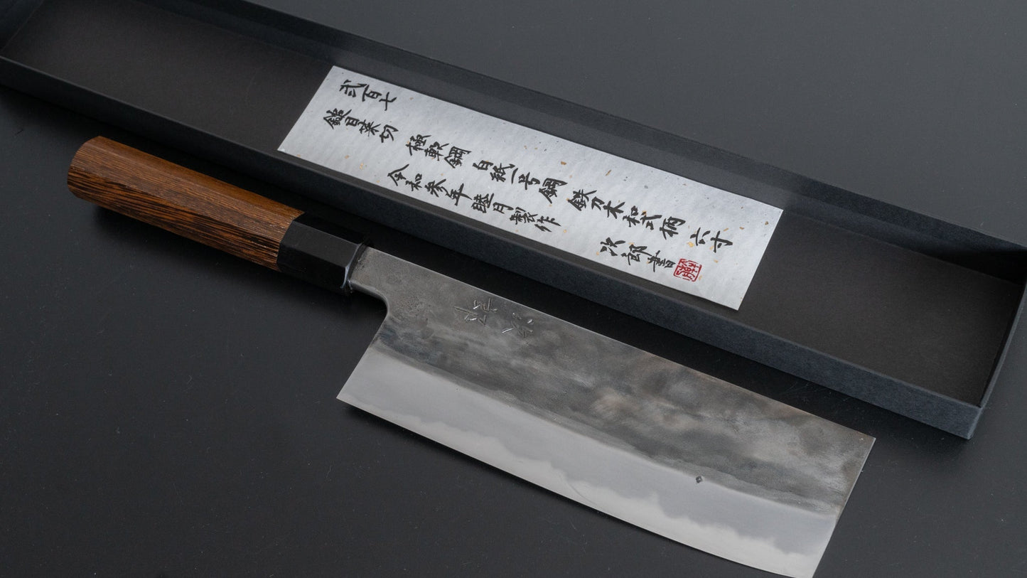 Jiro Tsuchime Wa Nakiri 180mm Taihei Tagayasan Handle (#207) - HITOHIRA