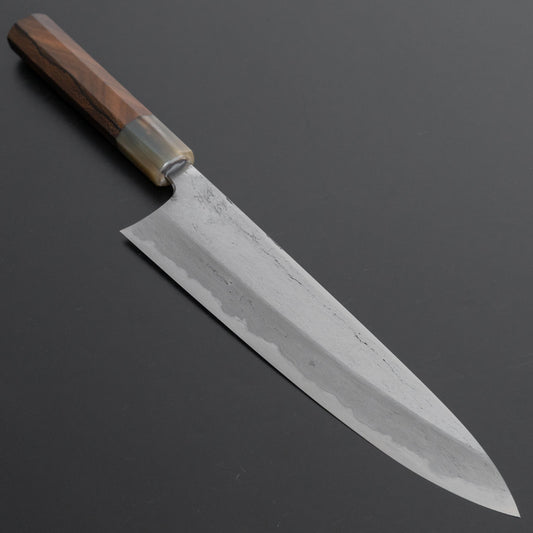 Hitohira Tanaka Kyuzo Blue #1 Watetsu Migaki Gyuto 240mm Ziricote Handle (#002/ Saya) - HITOHIRA