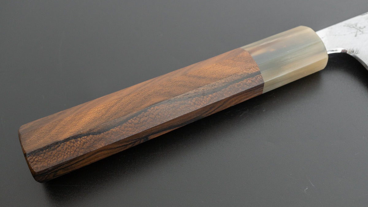 Hitohira Tanaka Kyuzo Blue #1 Watetsu Migaki Gyuto 240mm Ziricote Handle (#002/ Saya) - HITOHIRA