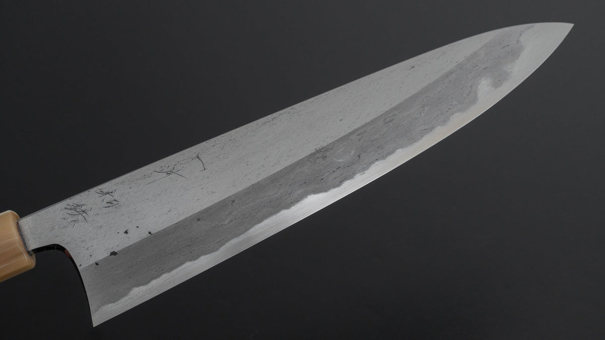 Hitohira Tanaka Kyuzo Blue #1 Watetsu Migaki Gyuto 240mm Kurokaki Persimmon Handle (#003/ Saya) - HITOHIRA
