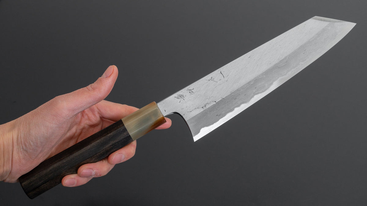 Hitohira Tanaka Kyuzo Blue #1 Watetsu Migaki Kiritsuke Gyuto 210mm Taihei Ebony Handle (#004/ Saya) - HITOHIRA