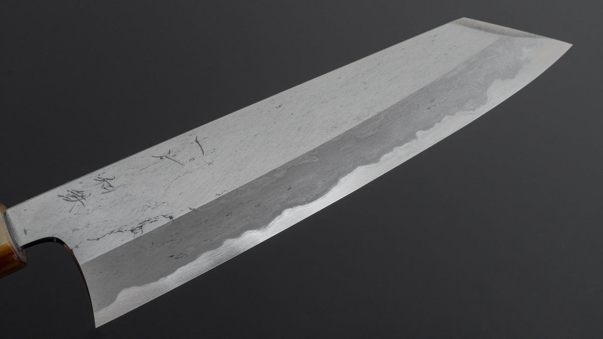 Hitohira Tanaka Kyuzo Blue #1 Watetsu Migaki Kiritsuke Gyuto 210mm Taihei Ebony Handle (#004/ Saya) - HITOHIRA