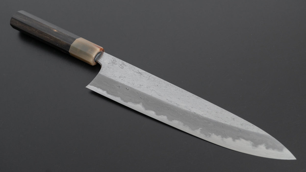 Hitohira Tanaka Kyuzo Blue #1 Watetsu Migaki Gyuto 240mm Taihei Ebony Handle (#005/ Saya) - HITOHIRA