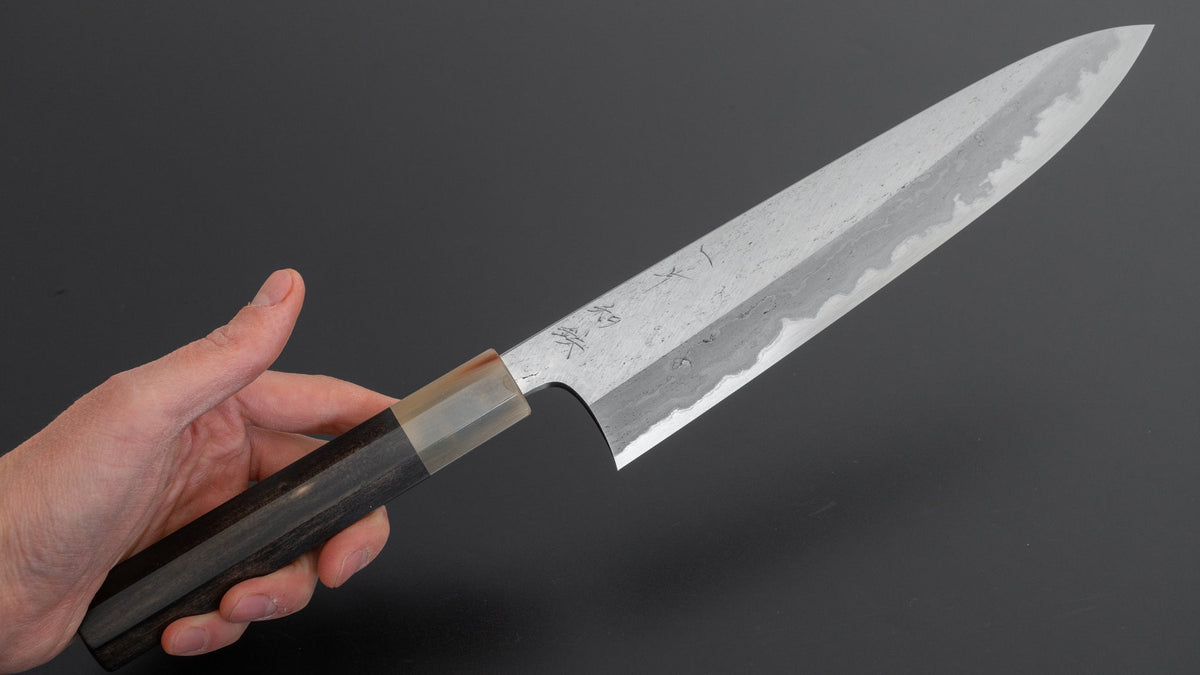 Hitohira Tanaka Kyuzo Blue #1 Watetsu Migaki Gyuto 240mm Taihei Ebony Handle (#005/ Saya) - HITOHIRA