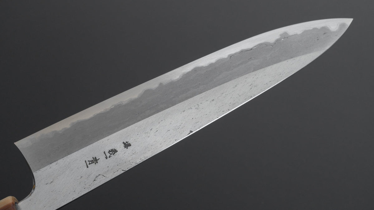 Hitohira Tanaka Kyuzo Blue #1 Watetsu Migaki Gyuto 240mm Taihei Ebony Handle (#005/ Saya) - HITOHIRA