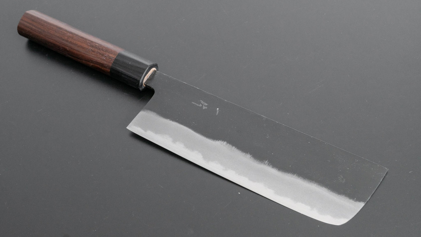 Hitohira MS Kurouchi White #2 Nakiri 165mm Rosewood Handle - HITOHIRA