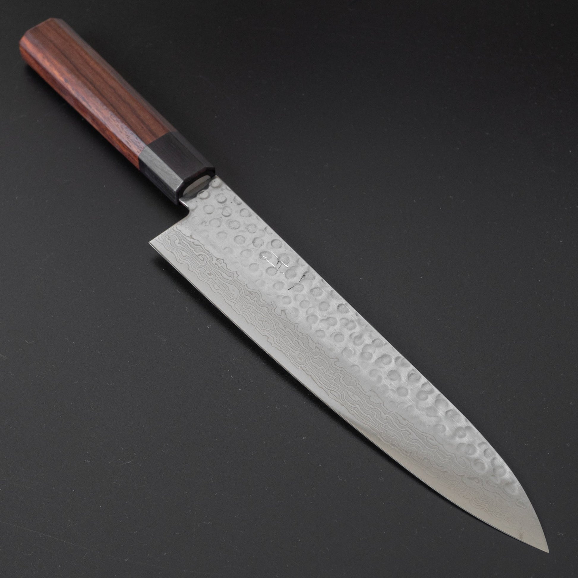 Hitohira HG Tsuchime Damascus Gyuto 210mm Rosewood Handle (Original Handle) | HITOHIRA