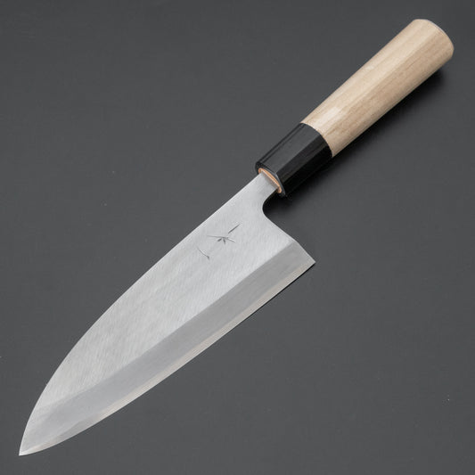 Hitohira Gorobei White #3 Left-Handed Deba 165mm Ho Wood Handle (D-Shape) - HITOHIRA